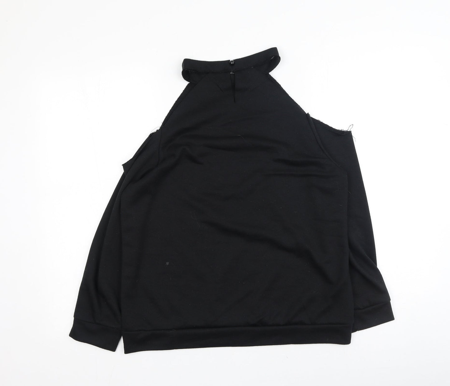 sheilay Womens Black  Cotton Pullover Sweatshirt Size M