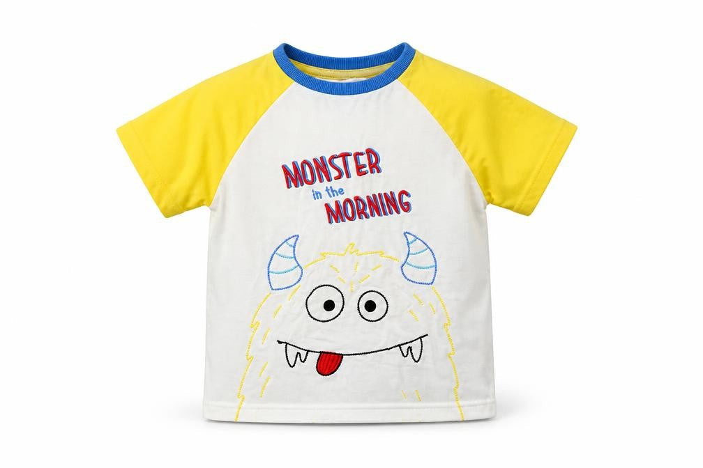 Dunnes Boys Multicoloured  Cotton Basic Casual Size 4-5 Years Round Neck  - Monster