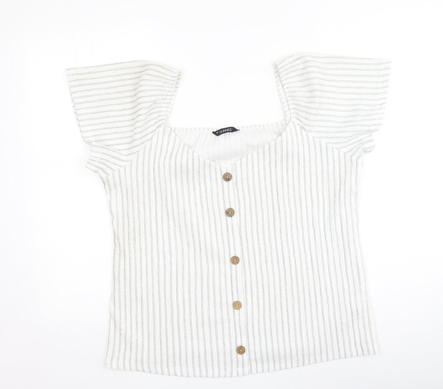 Dunnes Stores Womens Multicoloured Striped Polyester Basic Blouse Size L Off the Shoulder