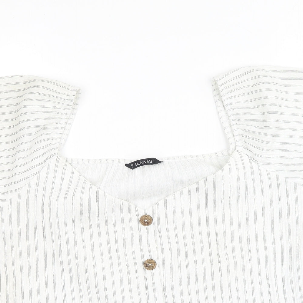 Dunnes Stores Womens Multicoloured Striped Polyester Basic Blouse Size L Off the Shoulder