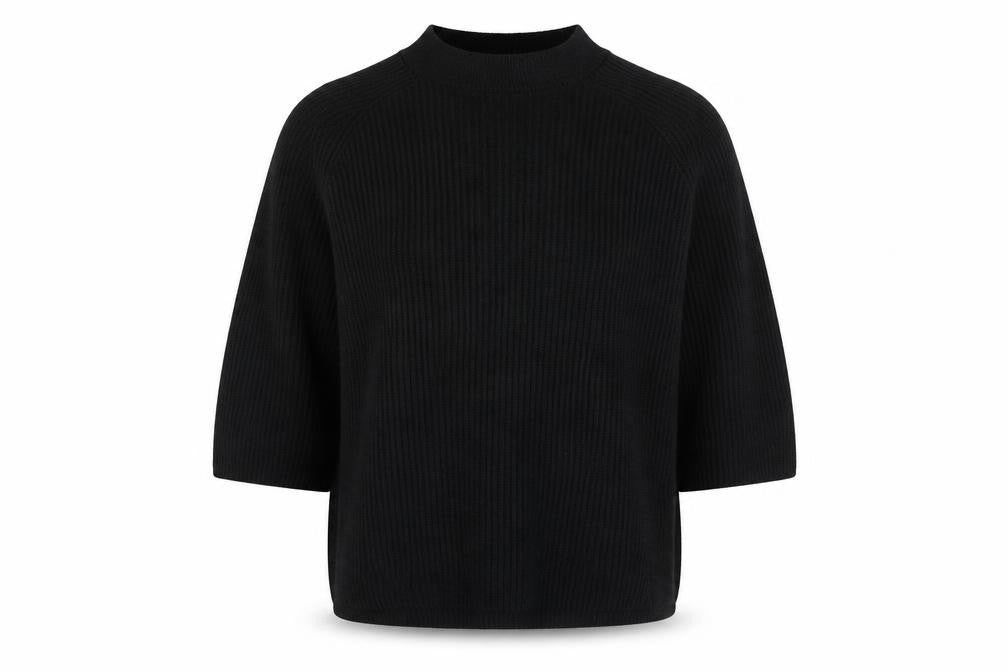 Topshop Womens Black Round Neck  Acrylic Pullover Jumper Size L