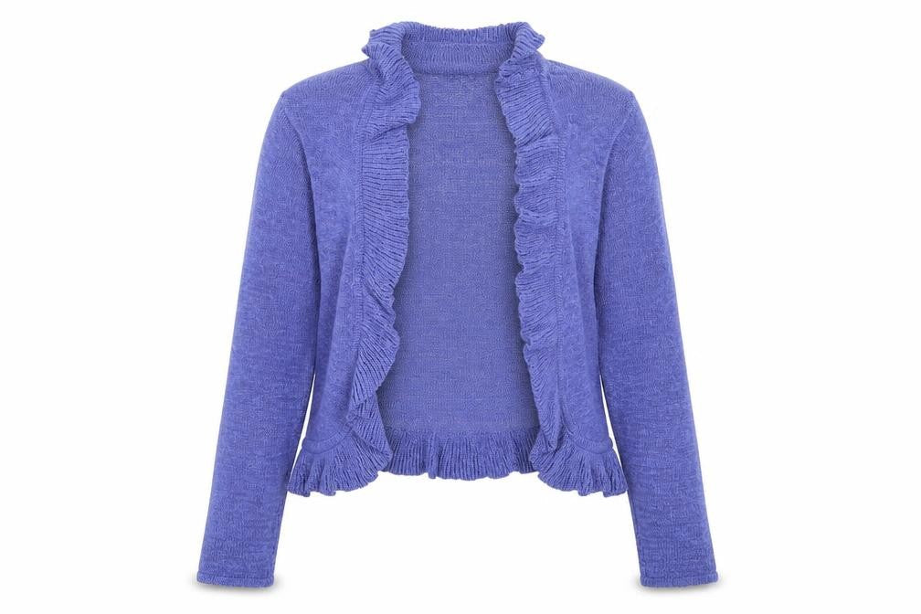 Bonmarché Womens Purple Round Neck Polyester Cardigan Jumper Size M