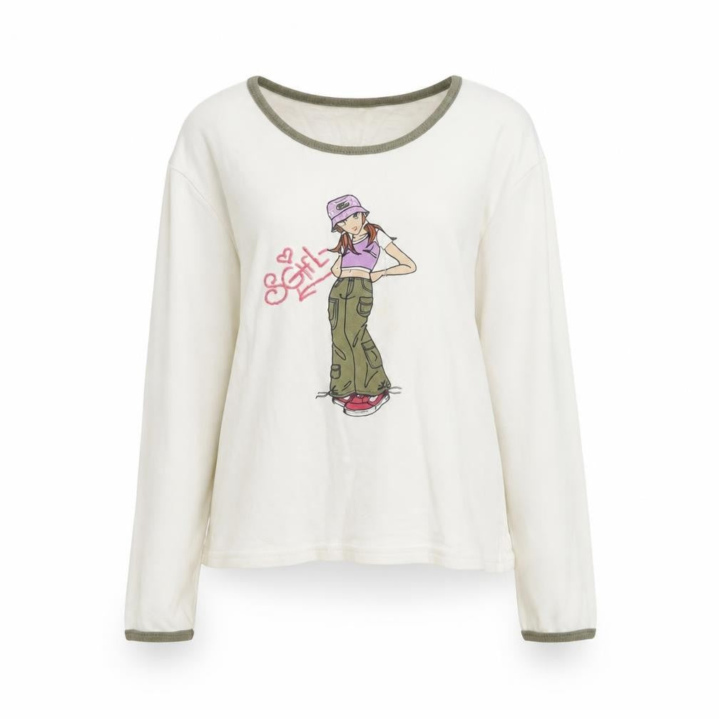Dunnes Girls Beige  Cotton Basic Casual Size 7 Years Round Neck