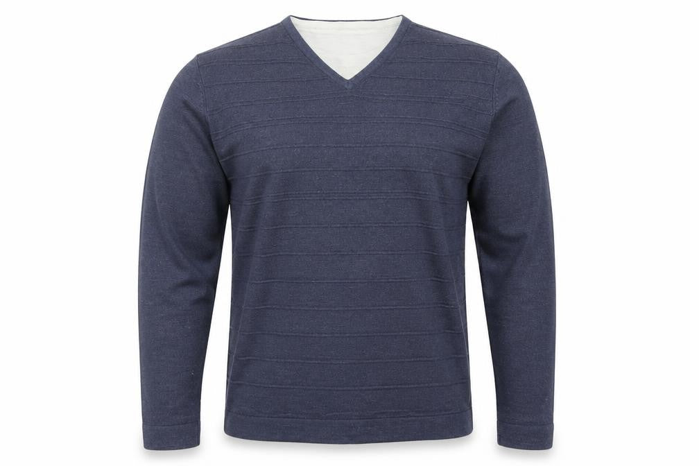 BHS Mens Blue Round Neck  Acrylic Pullover Jumper Size L
