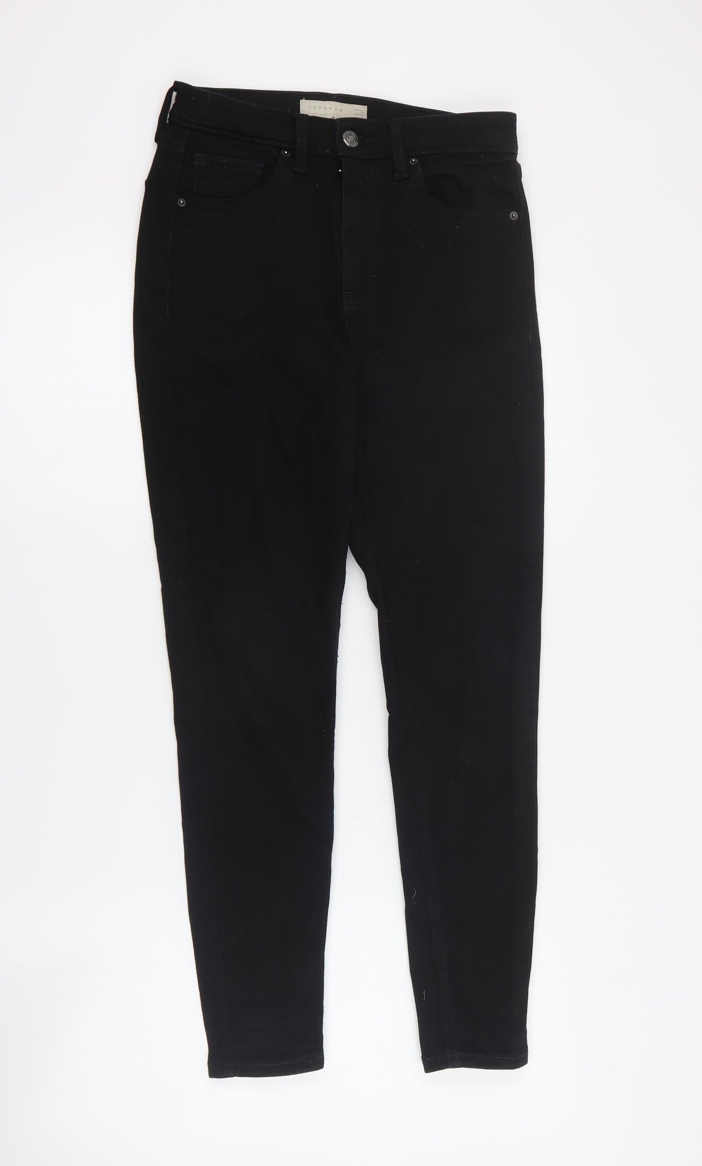 Topshop Womens Black  Polyester Skinny Jeans Size 28 in L30 in Regular Zip