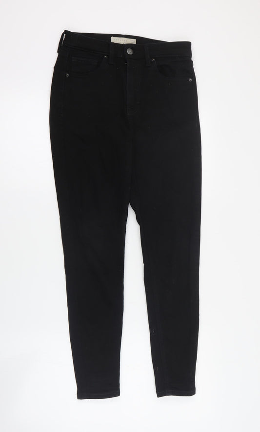 Topshop Womens Black  Polyester Skinny Jeans Size 28 in L30 in Regular Zip