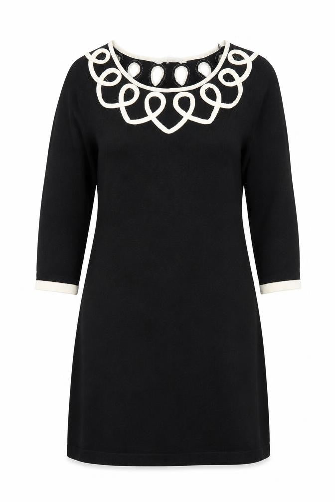 Debenhams Womens Black Round Neck  Acrylic Tunic Jumper Size 12