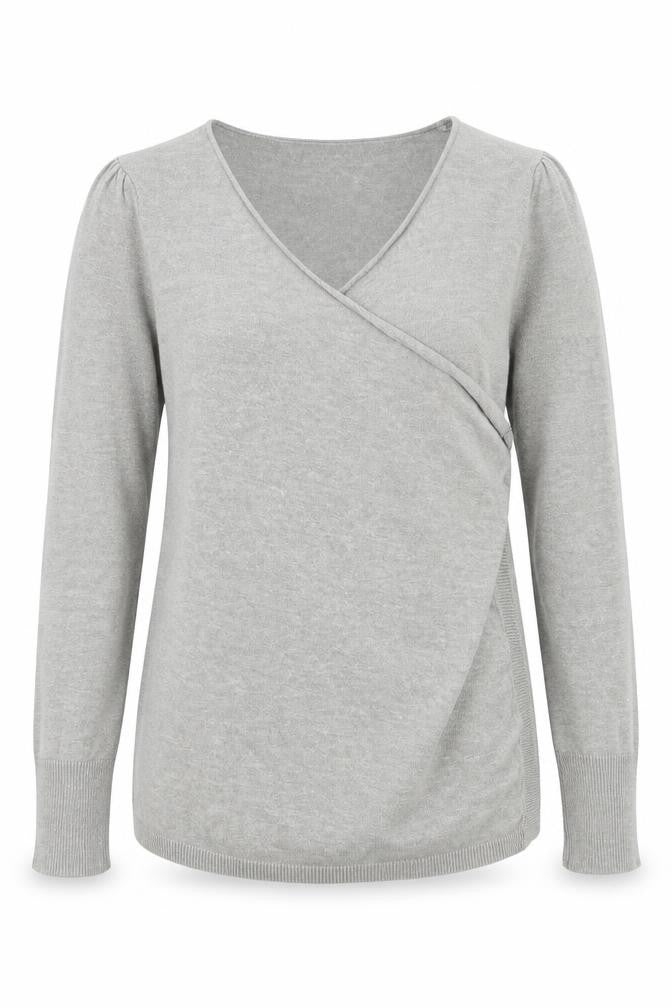 B.C. Best Connections Womens Grey V-Neck  Cotton Cardigan Jumper Size 12