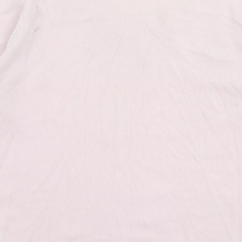 Bonmarche Womens Pink V-Neck  Polyester Pullover Jumper Size S