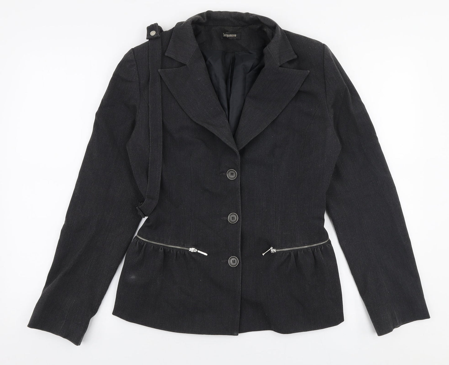 Sinequanone  Womens Grey   Jacket Blazer Size 8  Button