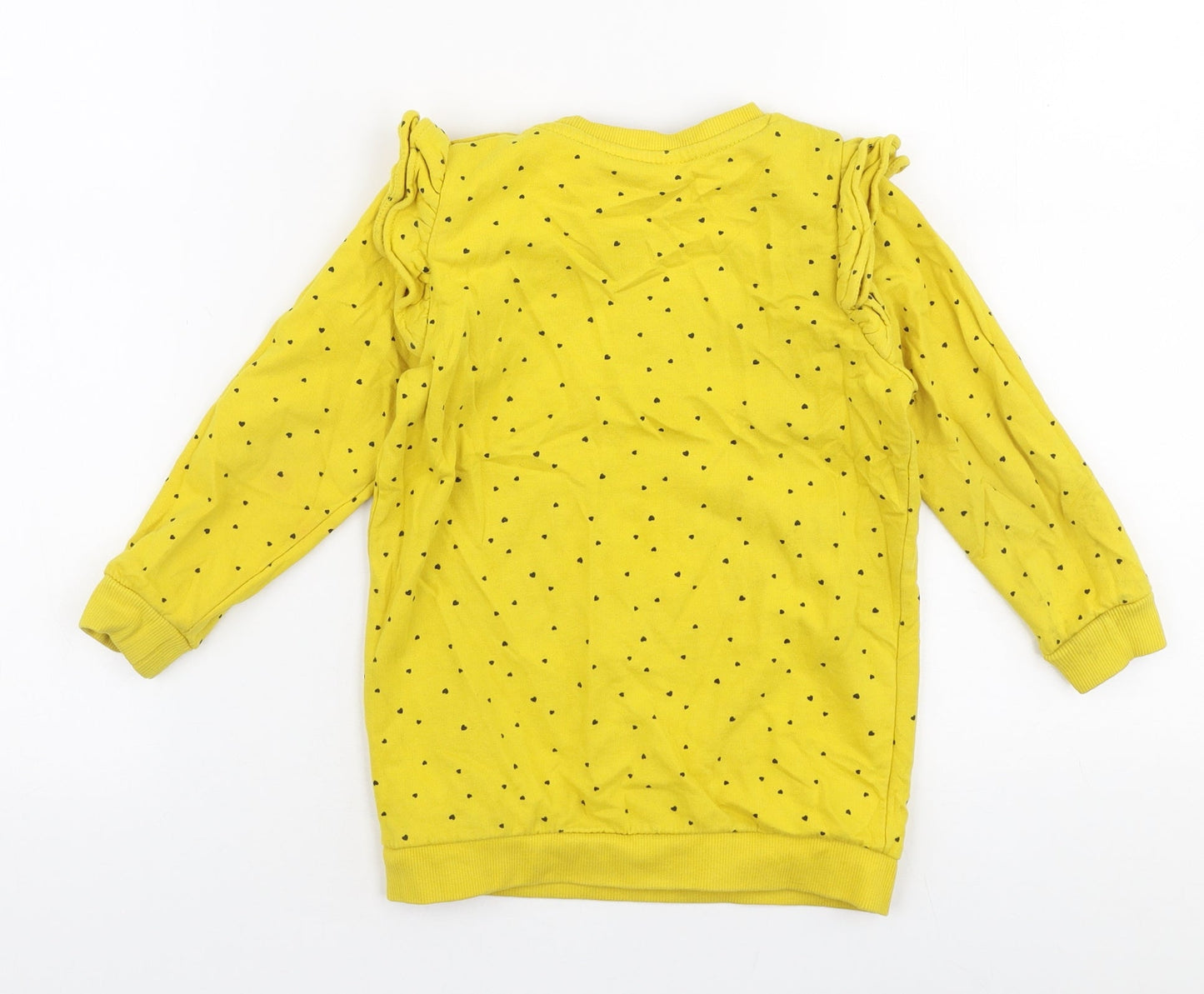 So Cute Girls Yellow Polka Dot Polyester Pullover Sweatshirt Size 2-3 Years  Snap - Bon Jour