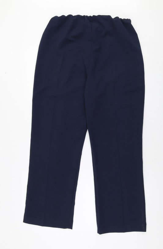Mia Moda Womens Blue  Polyester Trousers  Size 12 L27 in Regular