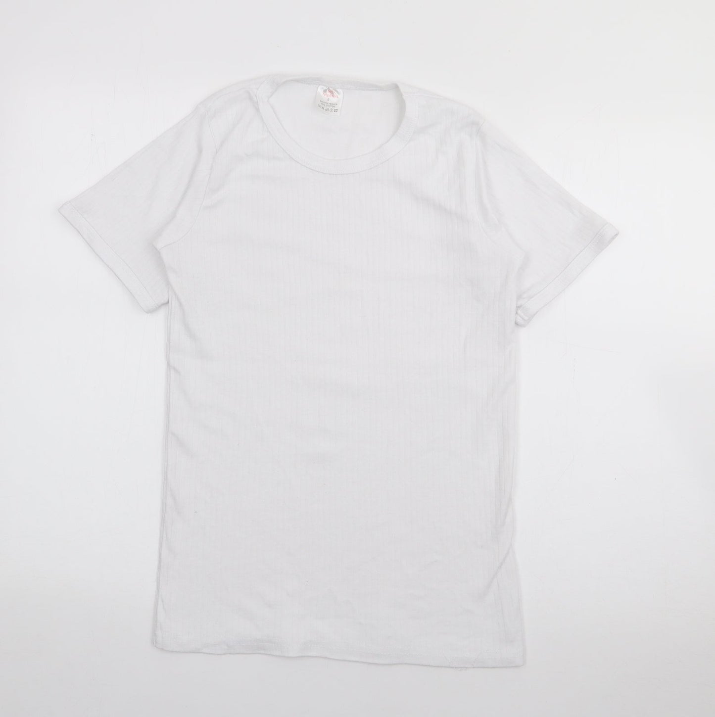 My Thermal Mens White  Polyester Basic T-Shirt Size S Crew Neck