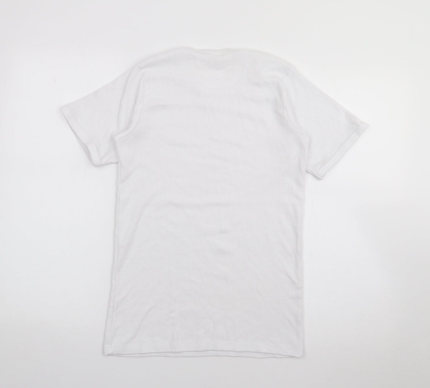 My Thermal Mens White  Polyester Basic T-Shirt Size S Crew Neck