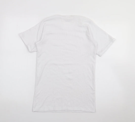 My Thermal Mens White  Polyester Basic T-Shirt Size S Crew Neck