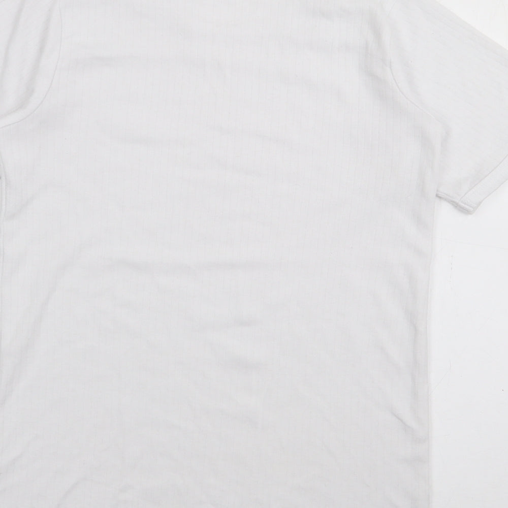 My Thermal Mens White  Polyester Basic T-Shirt Size S Crew Neck