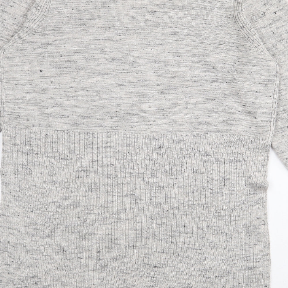 Per Una Womens Grey V-Neck  Acrylic Pullover Jumper Size L