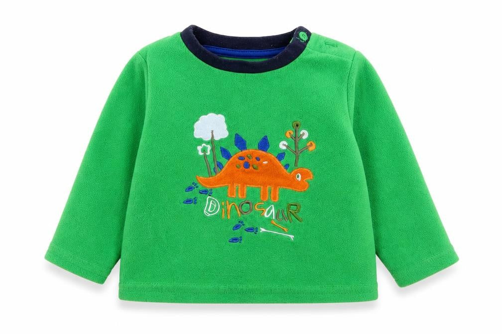 Early Days Baby Green  Polyester Pullover Jumper Size 6-9 Months  Button - Dinosaur