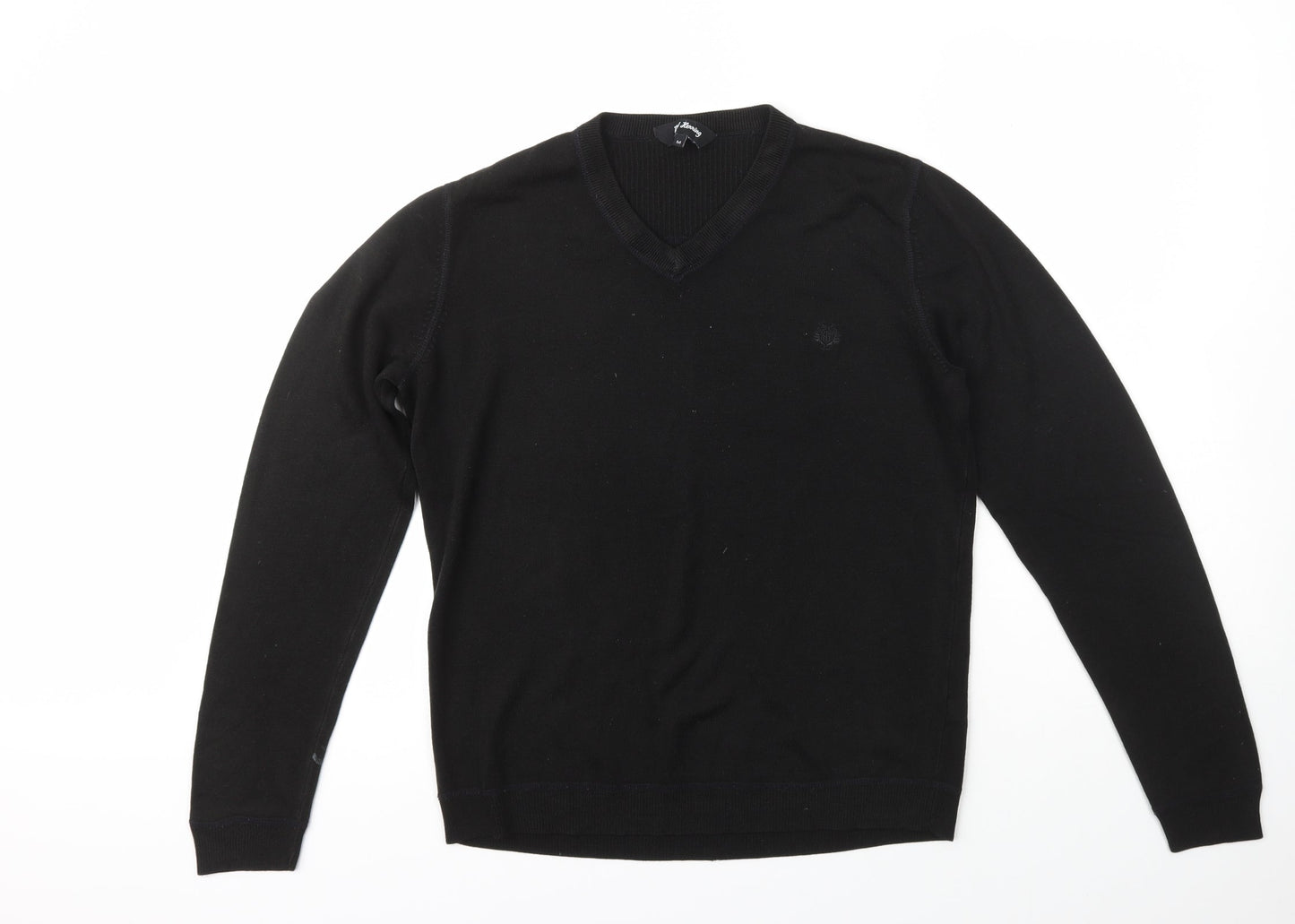 Red Herring Mens Black  Acrylic Pullover Sweatshirt Size M