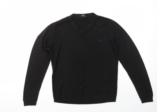Red Herring Mens Black  Acrylic Pullover Sweatshirt Size M