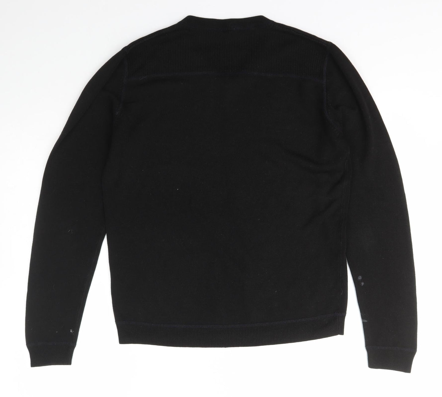 Red Herring Mens Black  Acrylic Pullover Sweatshirt Size M