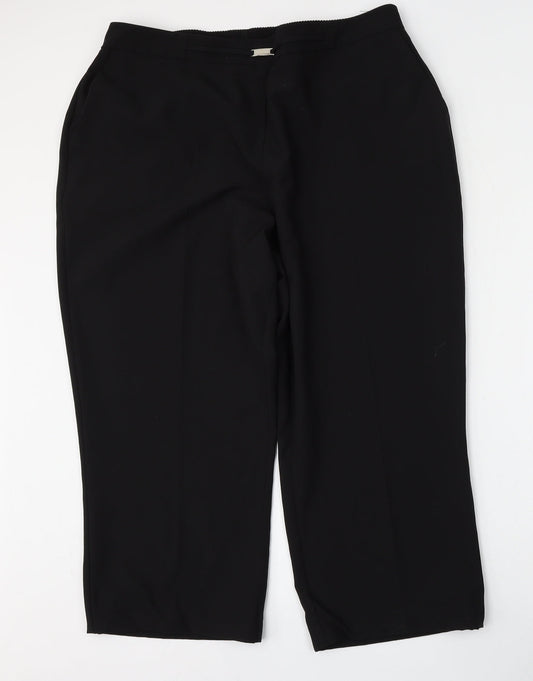 Profile Womens Black  Polyester Trousers  Size 40 L25 in Regular