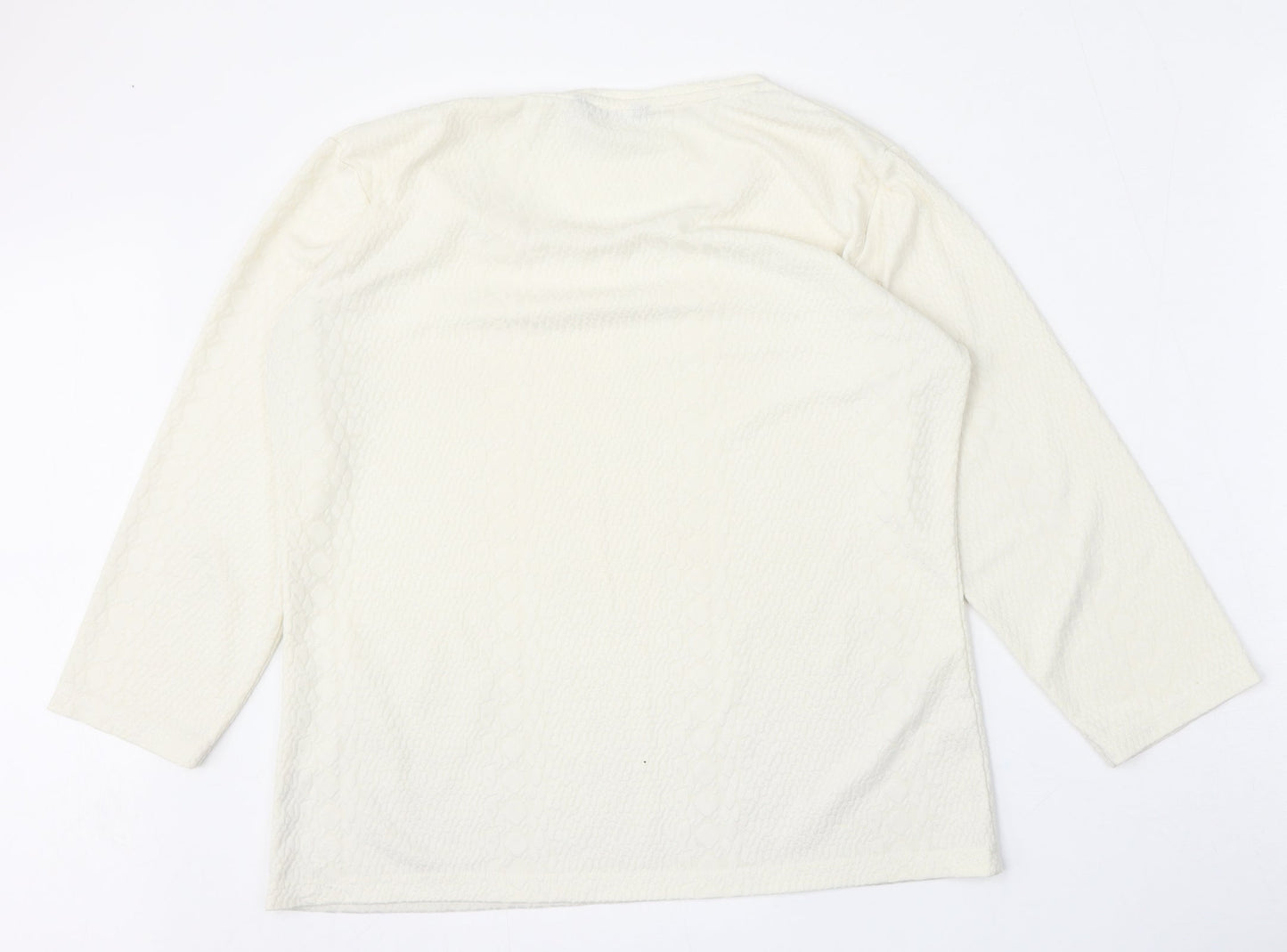 Alexara Womens Beige  Polyester Basic T-Shirt Size 16 Round Neck