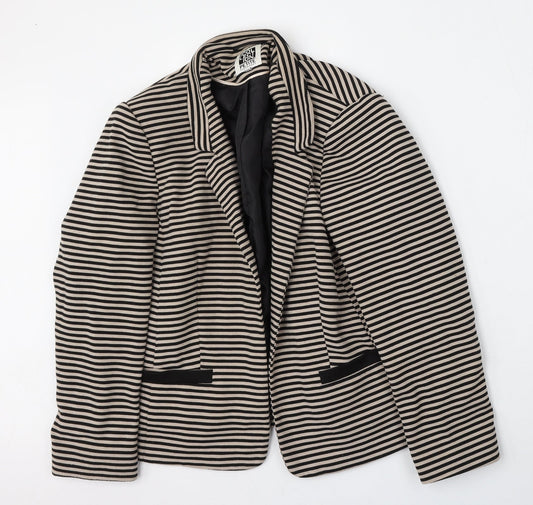 Debenhams Womens Multicoloured Striped Polyester Jacket Blazer Size 18