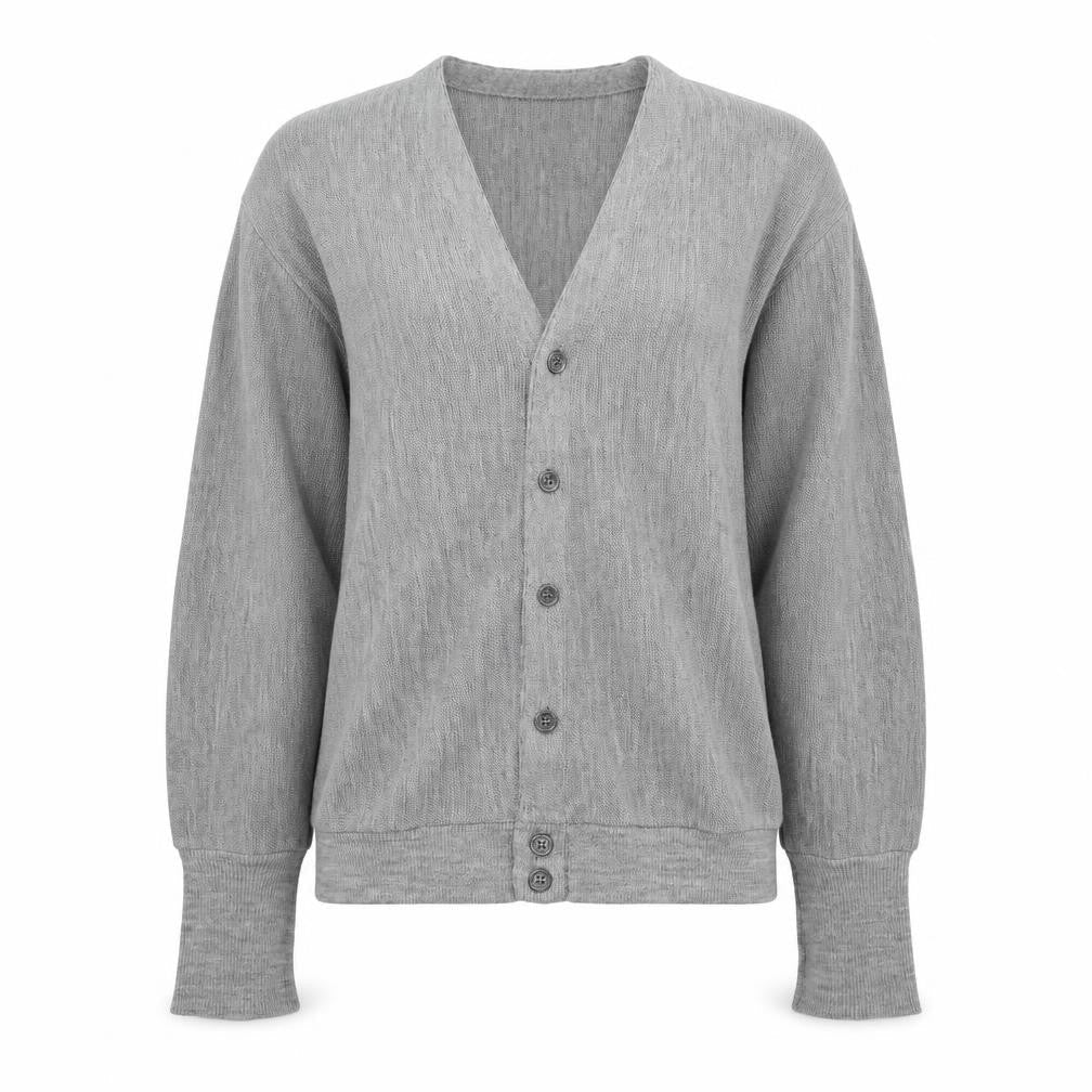Arrow Tournament Womens Grey V-Neck  Acrylic Cardigan Jumper Size L