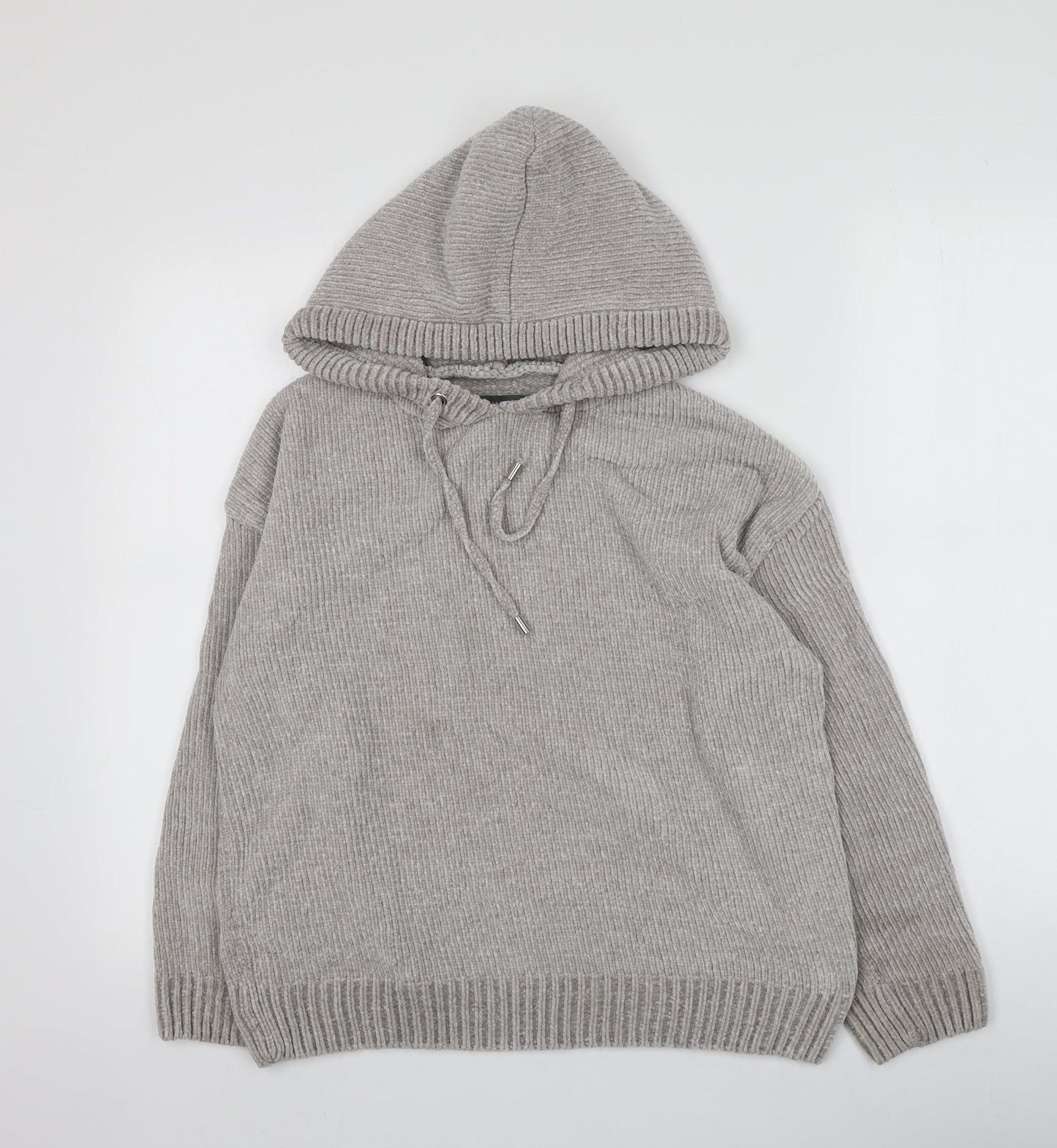 Primark Womens Grey  100% Polyester Pullover Hoodie Size XS