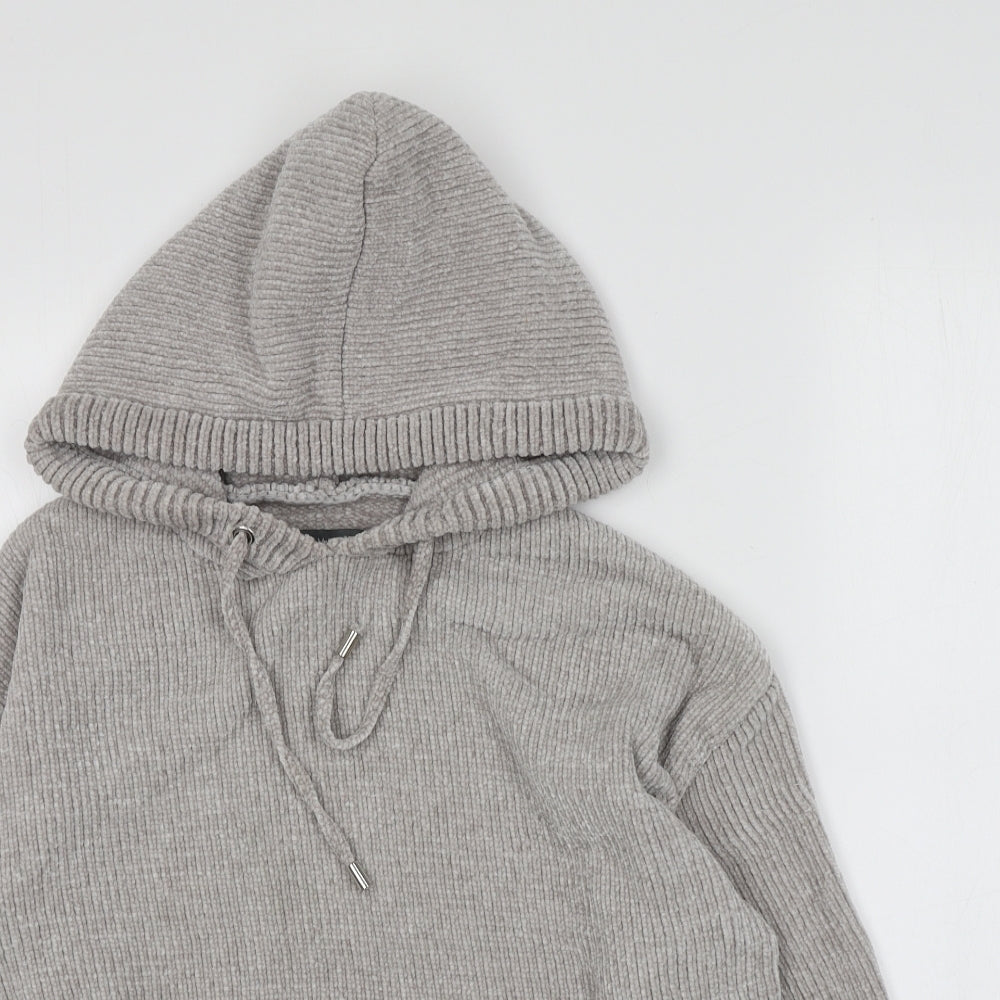 Primark Womens Grey  100% Polyester Pullover Hoodie Size XS