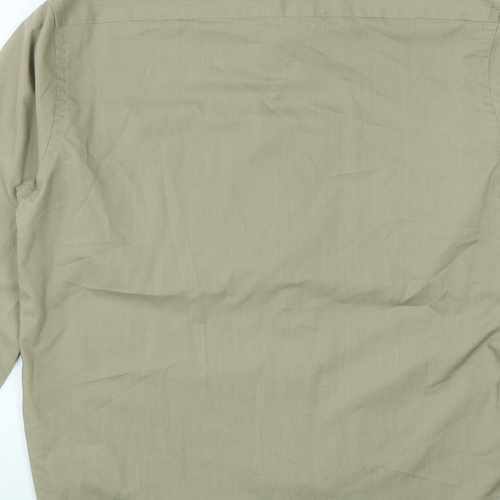 Burton Mens Brown  Polyester  Button-Up Size 14.5 Collared Button