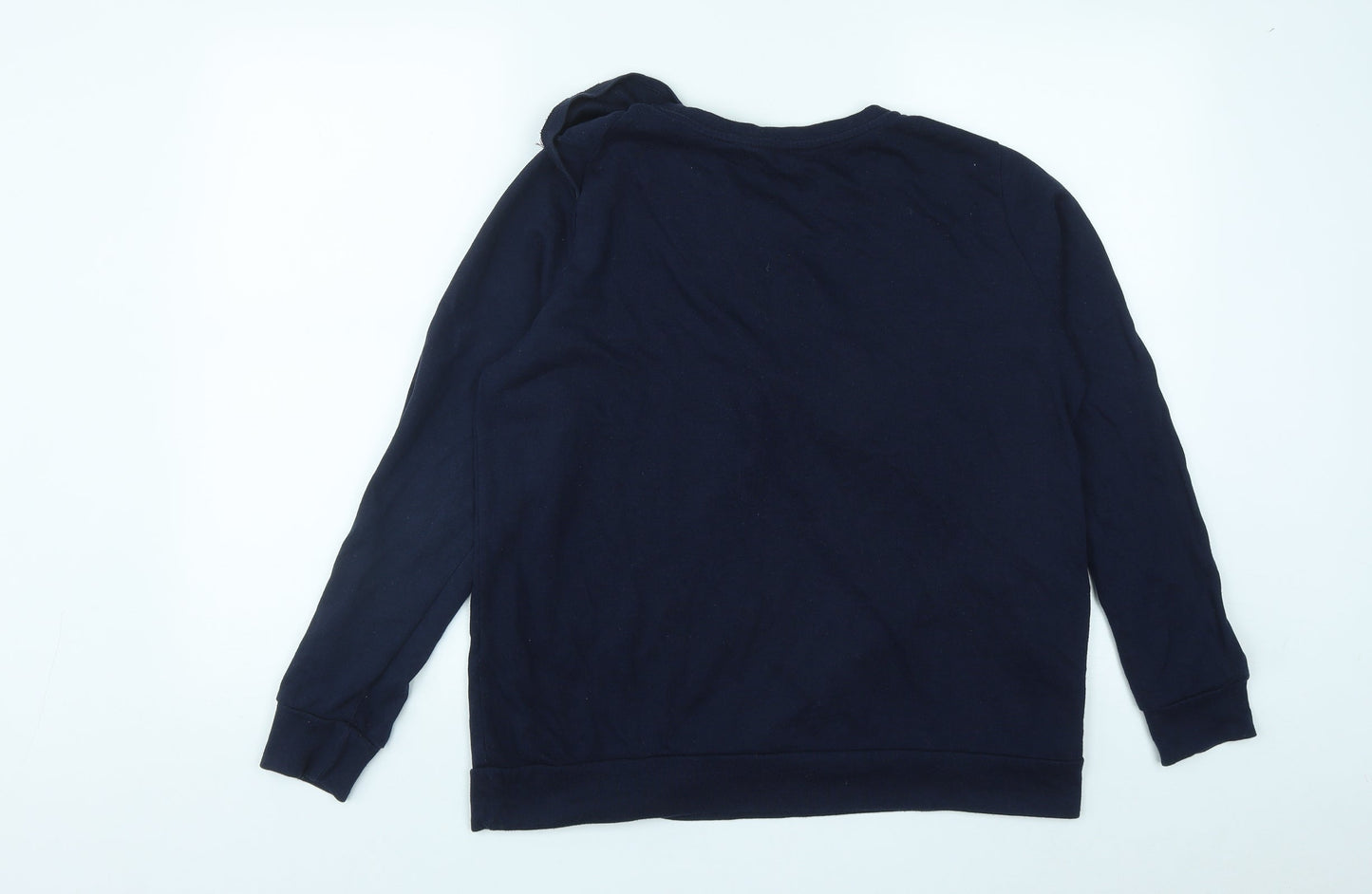 Dorothy Perkins Womens Blue Round Neck  Cotton Pullover Jumper Size 14