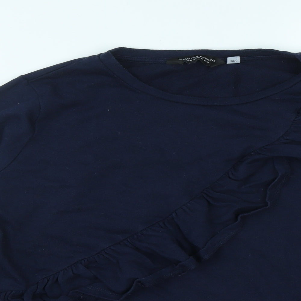 Dorothy Perkins Womens Blue Round Neck  Cotton Pullover Jumper Size 14