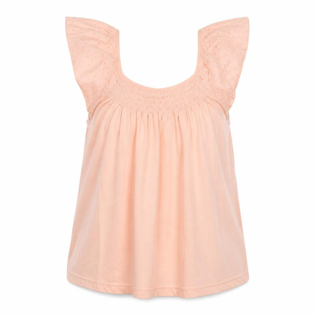 Dunnes Womens Pink  100% Cotton Basic Blouse Size L Scoop Neck