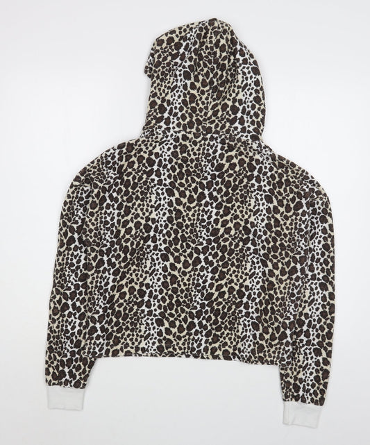 Way of Glory Womens Brown Animal Print Polyester Pullover Hoodie Size L  Pullover