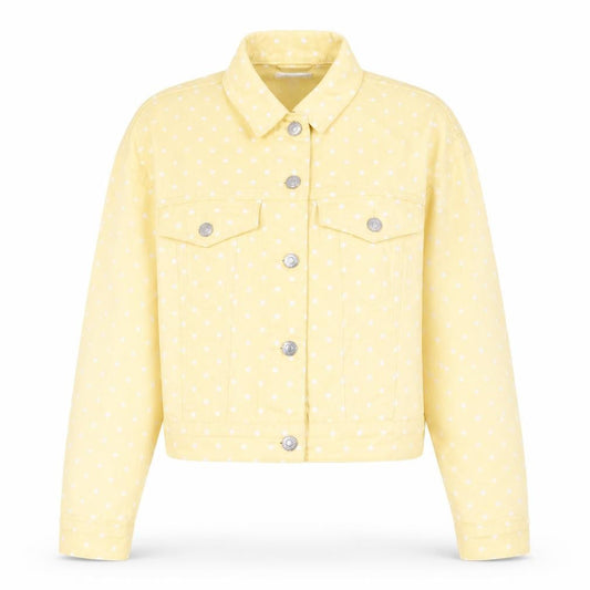 Topshop Womens Yellow Polka Dot  Jacket  Size 8  Button