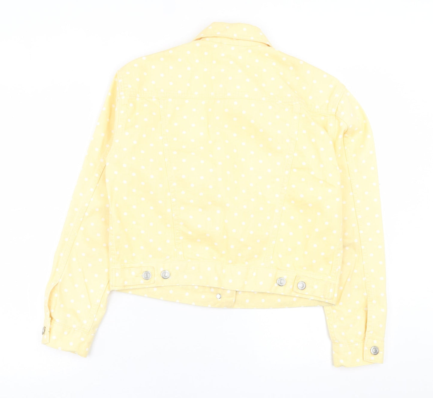 Topshop Womens Yellow Polka Dot  Jacket  Size 8  Button