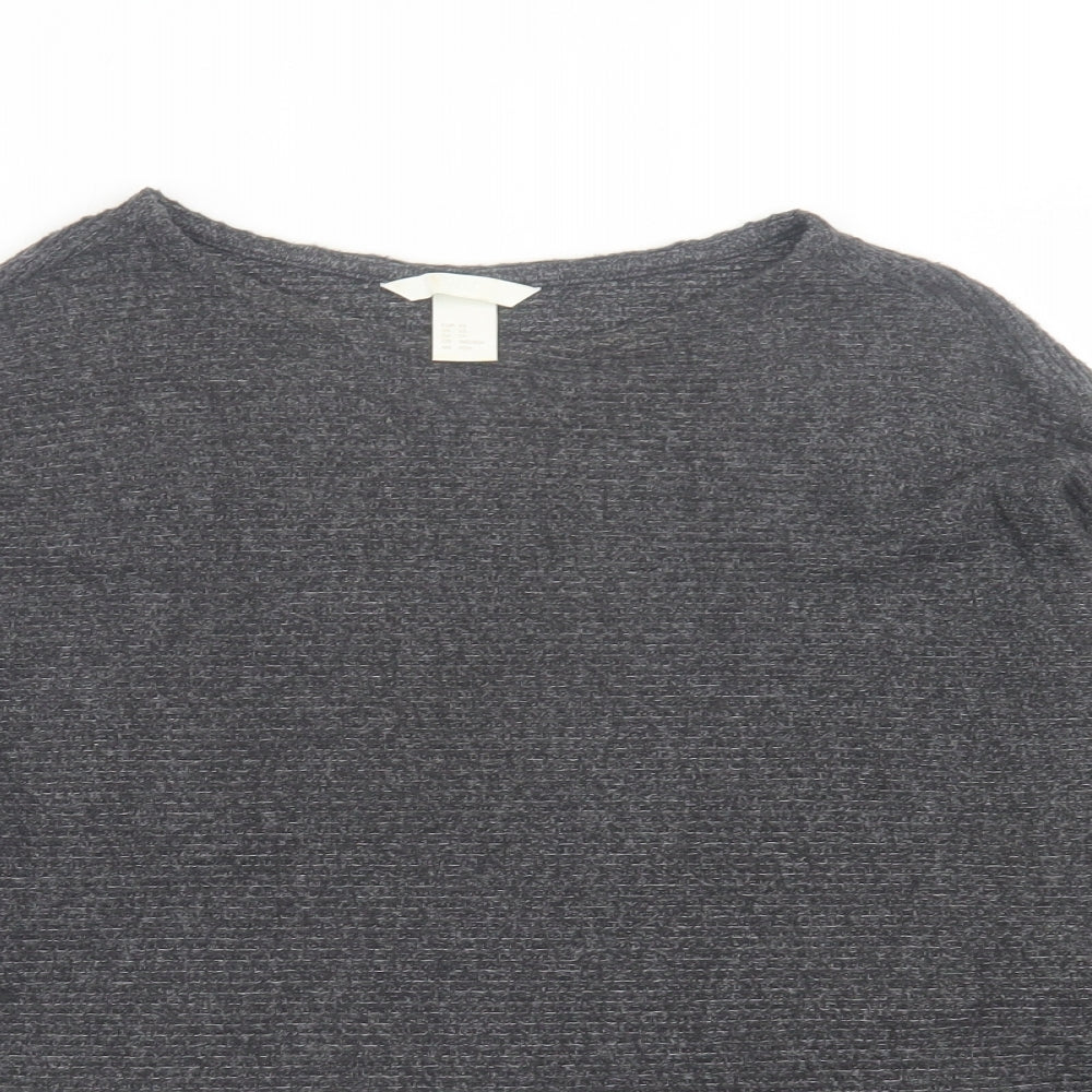 H&M Womens Grey Crew Neck  Viscose Pullover Jumper Size XS