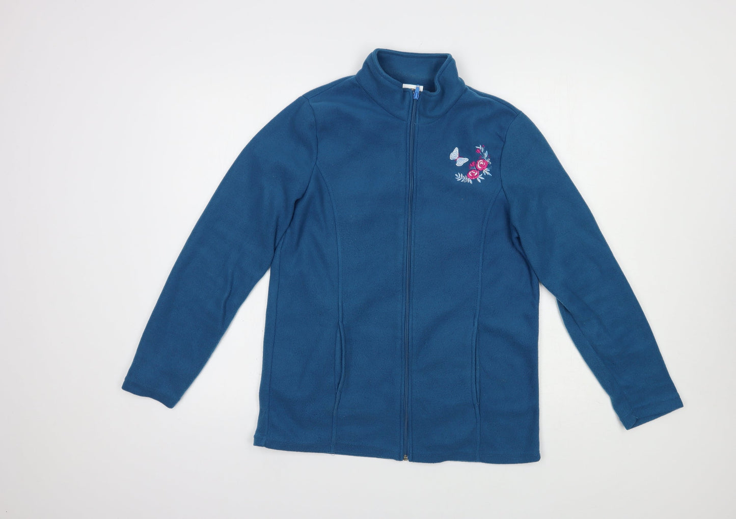 Alisson Vallee Womens Blue  Polyester Full Zip Sweatshirt Size S  Zip