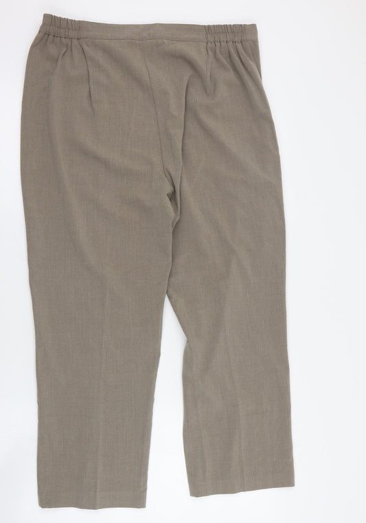 Classics Womens Brown  Polyester Dress Pants Trousers Size 16 L26 in Regular Button