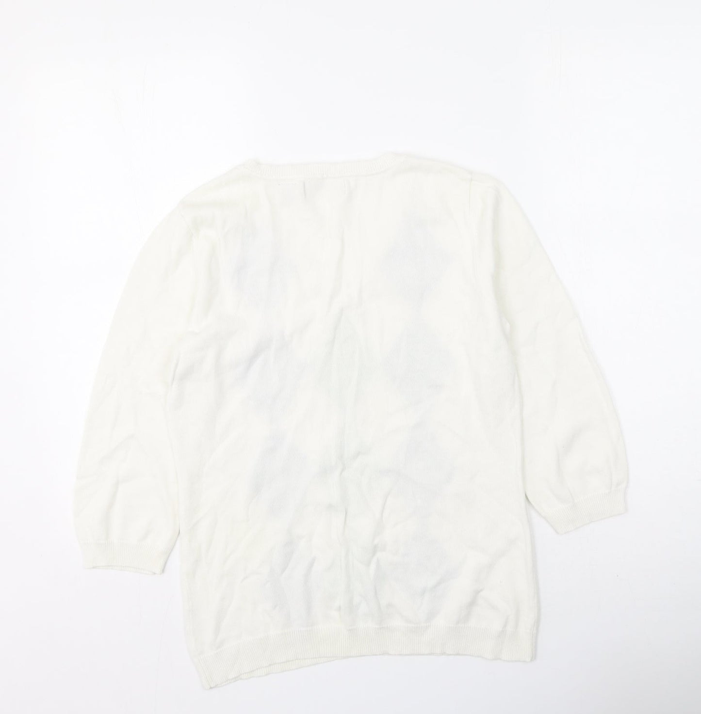 Liz Claiborne Womens Multicoloured  Cotton Pullover Sweatshirt Size M