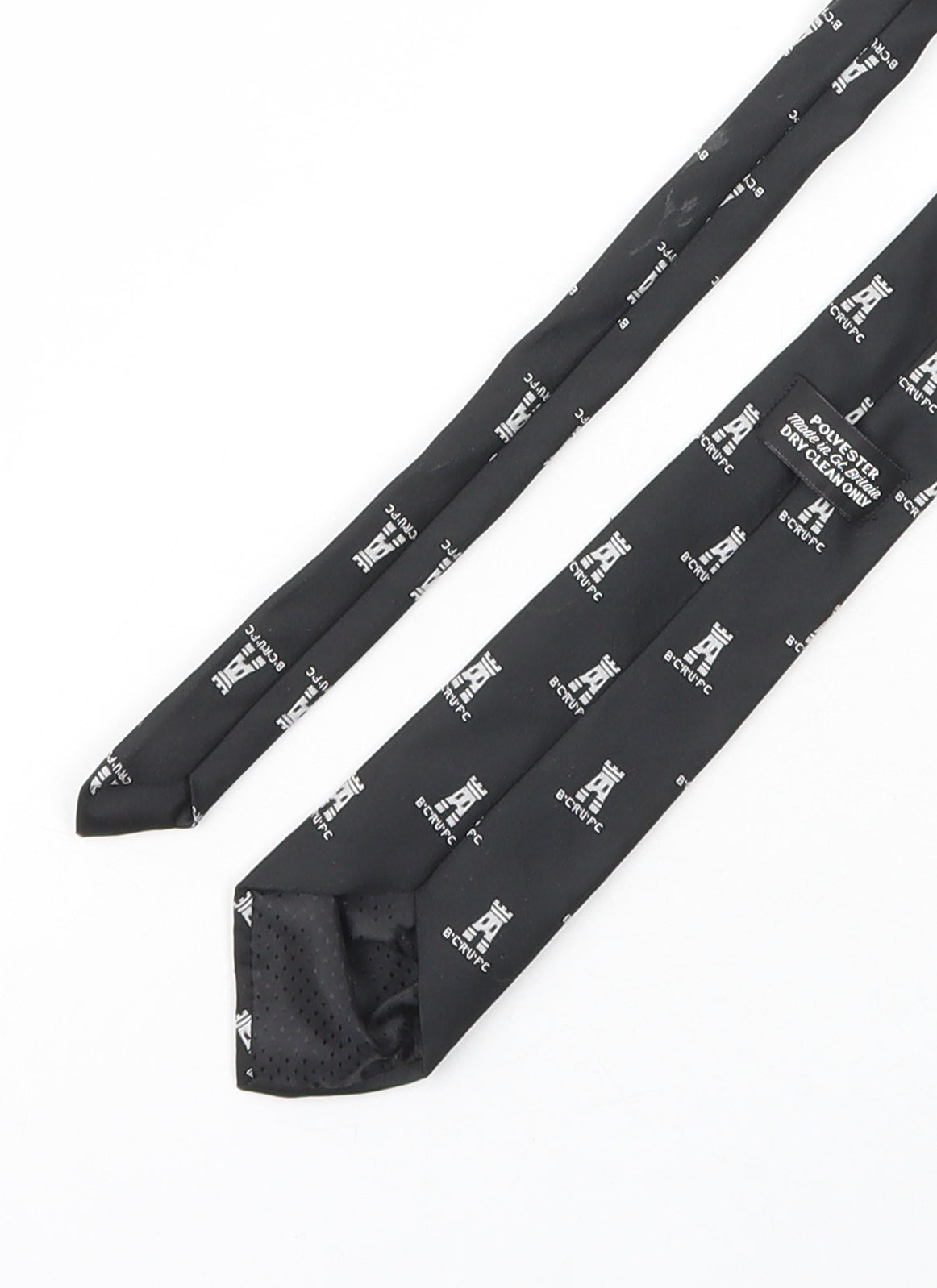 Made in Great Britain Mens Black  Polyester Pointed Tie One Size