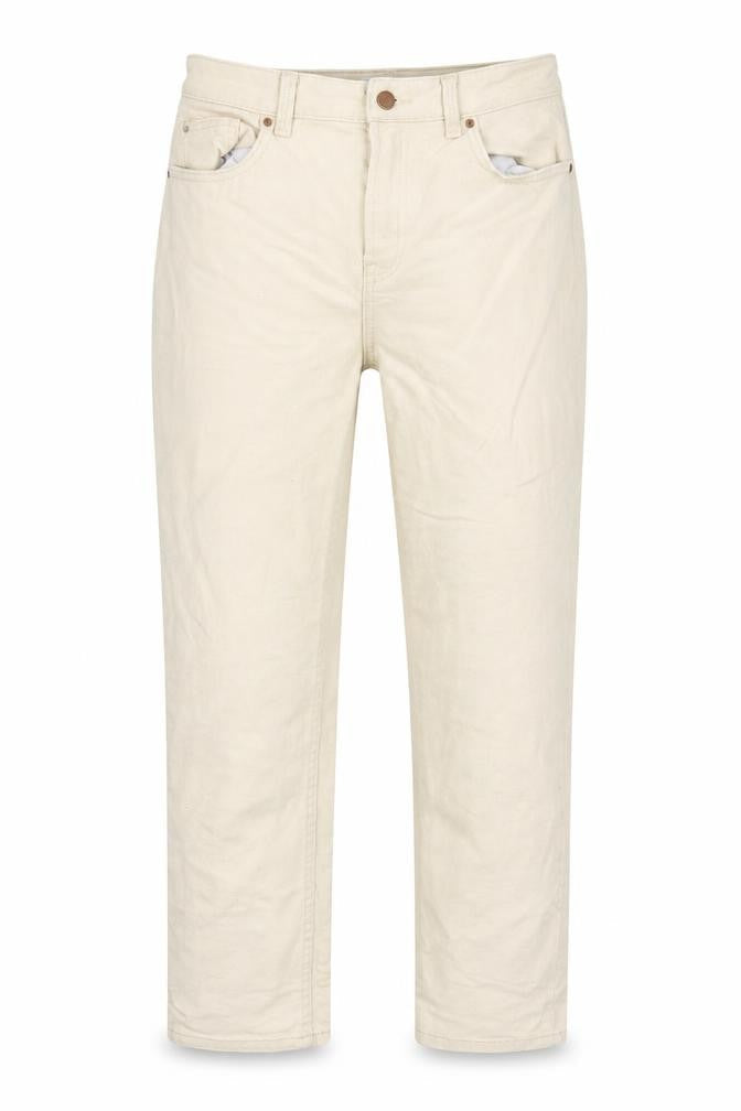 Denim & Co. Womens Beige  Cotton Straight Jeans Size 12 L26 in Regular