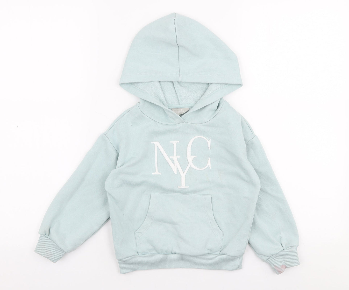 Matalan Girls Blue  Polyester Pullover Hoodie Size 4 Years  Pullover - NYC