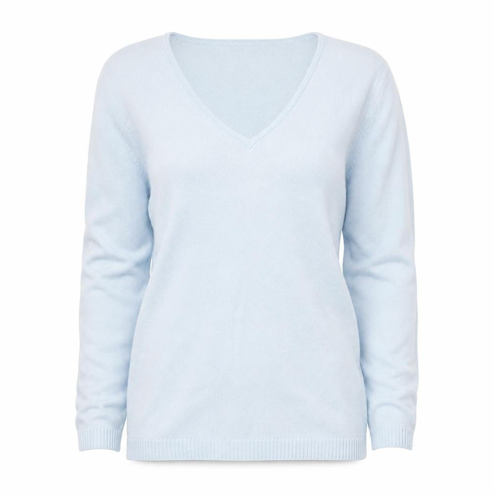 Womens UK 10 Regular Lakeland Blue Pullover Tight-Knit