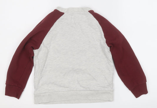 Preworn Boys Grey  Polyester Pullover Sweatshirt Size 6 Years   - Bulldog