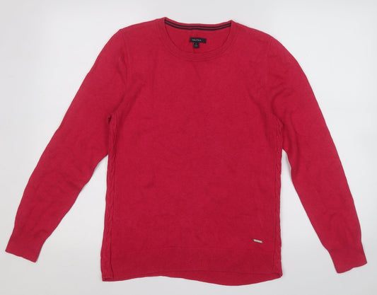 Nautica Womens Pink Round Neck  Cotton Pullover Jumper Size L