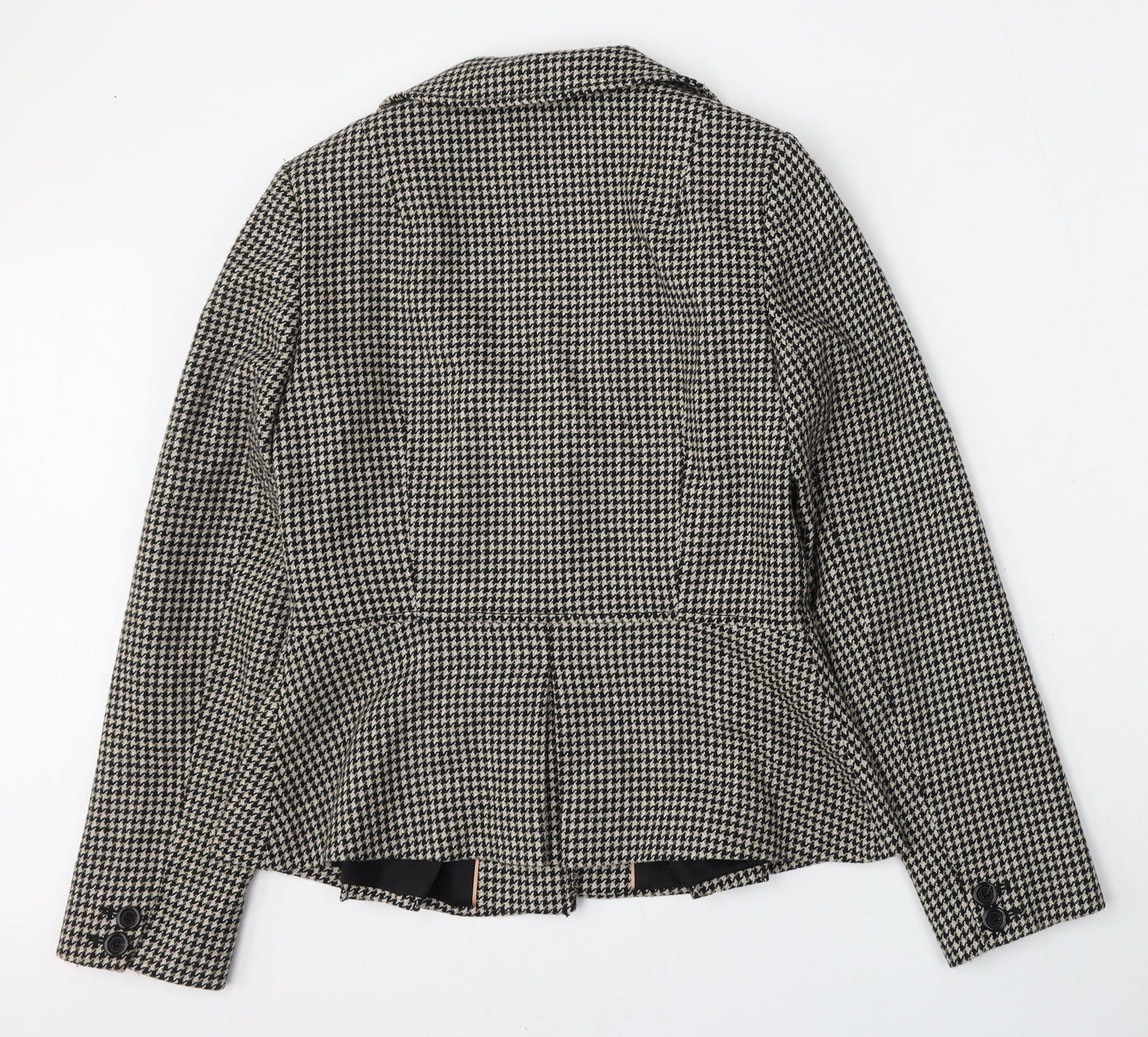 Alex&Co Womens Beige Houndstooth Wool Jacket Blazer Size 10