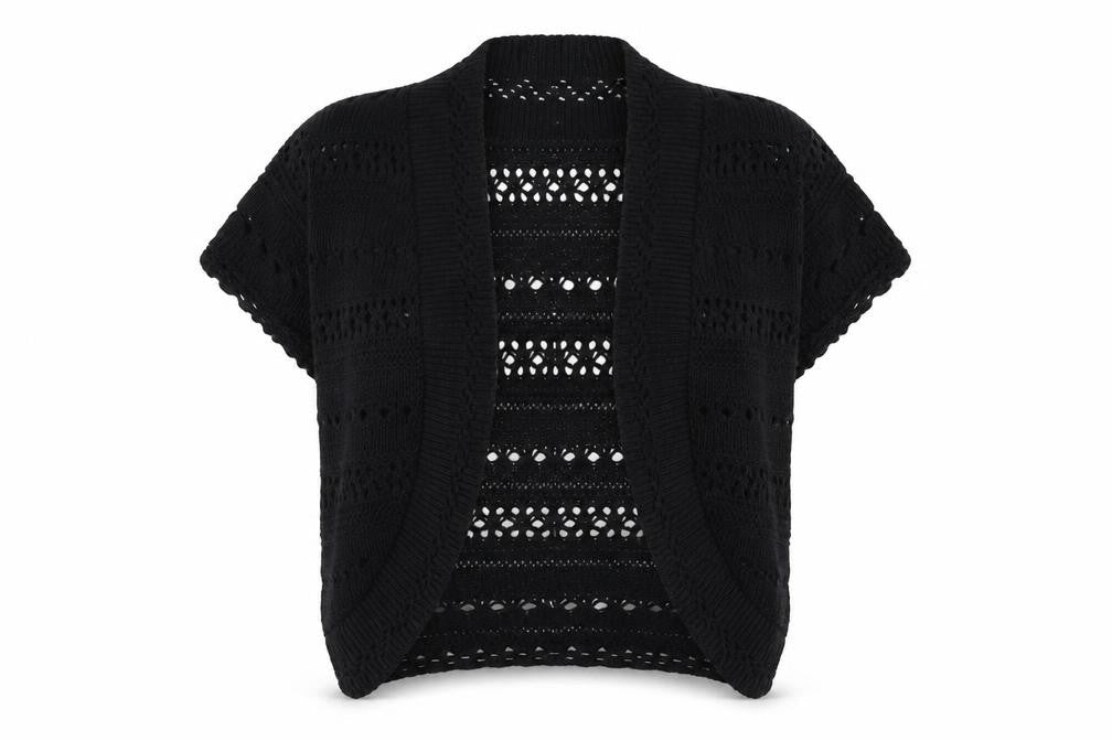Pilot Womens Black V-Neck  Cotton Cardigan Jumper Size M
